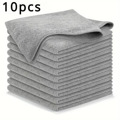 TEMU 10pcs Microfiber Car Cleaning Towels - Scratch-free, Quick-dry & Super Absorbent For Auto Detailing, Polishing, Glass & Electronics - , , Streak-free, Microfiber Towel Image