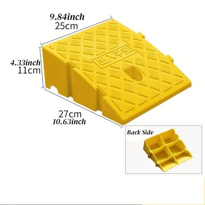TEMU Portable Nonslip Curb Ramp Set - Lightweight Plastic, Front-placement Dock, Driveway, Sidewalk - Ideal For Scooter, Wheelchair, Car, Truck, Motorcycle - Includes Handrail & Stability Pads Image