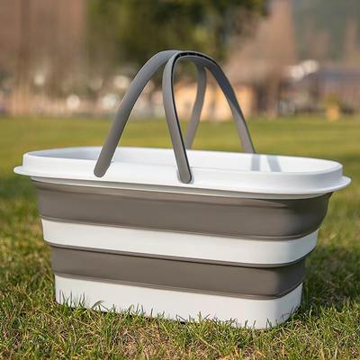 TEMU 1pc Foldable Storage Basket With Handles, Suitable For Outdoor, Kitchen, Living Room, And Dining Table Organization, Household Storage And Picnic Use Image