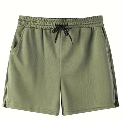 TEMU Men's Navy Blue Quick-dry Athletic Shorts - Breathable, Loose Fit With Drawstring Waist For , Running, Training & Casual Wear Image