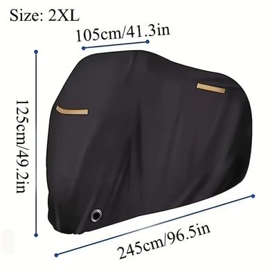 TEMU Motorcycle Cover, & Anti-reflective, Tear-resistant, 190t Durable Fabric, , Reflective Strips For Visibility, Fits Models Including 2xl, 3xl, 4xl, And Image