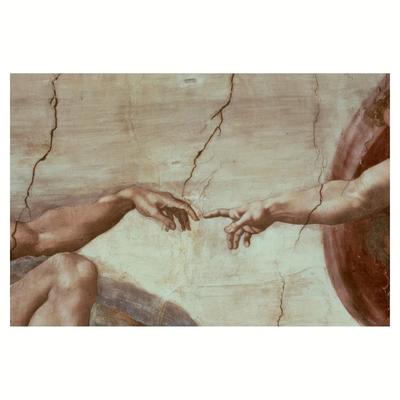 "TEMU Print Painting, 1pc 's "the Creation Of Adam" Canvas Art - 18x12in , Scene, Ideal For Home Decor, Room Decor" Image