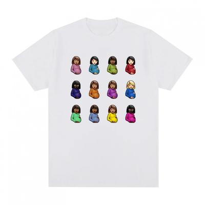 TEMU Lover Clb Hip Hop Graphic T-shirt - 100% Combed Cotton Unisex Crew Neck Tee With Vibrant Geometric Character Design, Regular Fit Short Sleeve Casual Shirt For , Machine Washable, Hip Hop T Shirt Image
