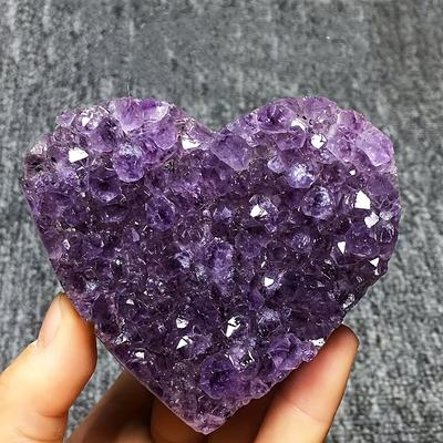 TEMU 1pc Natural Amethyst Cluster, Block With Hole, Perfect Tabletop Decoration And Home Decor Gift, Mineral Specimen Image