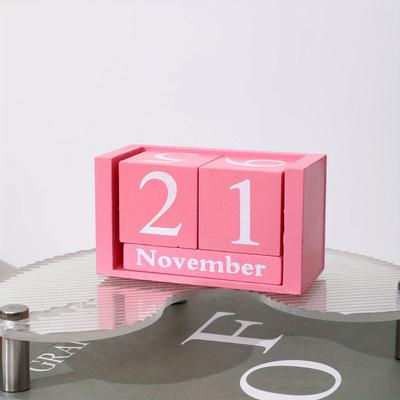 TEMU 1pc Elegant Wooden Blocks - For Home, Office, And School Decor | Ideal Christmas Gift, School Accessory | Decorative Blocks | Wooden Construction Image