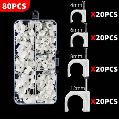 TEMU 80-140pcs Line Cards, 4/6/8/10/12 Box Combinations, Suitable For Home And Office Cable Management, Cable Storage, Wire Storage Image