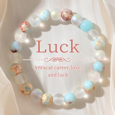 TEMU 1pc Handmade Shoushan Stone Bracelet, Bohemian Style, Attracts Career, Love, And Fortune, Ideal For Everyday Wear, Women's Gift Jewelry Image