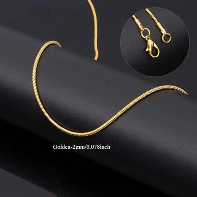 TEMU 1-2mm Steel Snake Necklace, Golden Plated Titanium Jewelry Accessory Gift Image