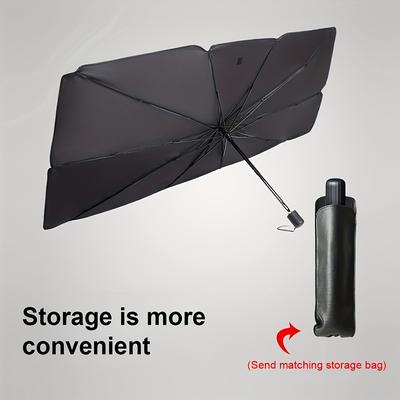 TEMU Car Sunshade Front Windshield Sunscreen Heat Insulation Sunshade Blocking Plate Blackout Curtain Gear Car Interior Windshield Small Car Cover Umbrella Image