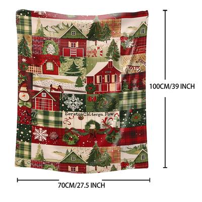 TEMU Cozy Christmas-themed Flannel Throw Blanket - Soft, Lightweight & Warm For All - Bed, Sofa, Office, Camping & Travel Image