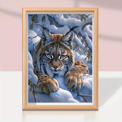 TEMU 1pc, Animal Pattern 5d Round Diamond Painting Kit, Diamond Painting Craft, Mosaic Decoration Craft Wall Art, For Beginners, For Room Office Decor, Holiday Gift Image