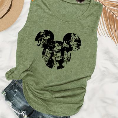 TEMU Series Head Print Vest, Sleeveless Casual Top, Women's Wear Image