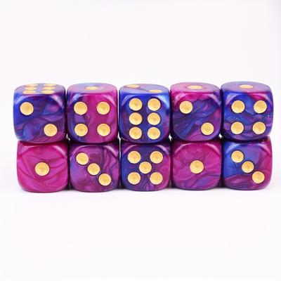 TEMU 10pcs Pieces Polyhedral Dices Set Role Playing Dice Number Game Favor Game For Math Learning Toys Party Favors Entertainment(green, Blue)15mm Image