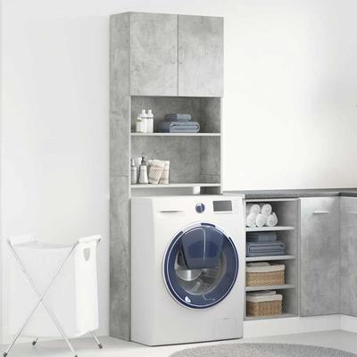 TEMU Washing Machine Cabinet Concrete Grey 64x24x190 Cm Wood Material Image