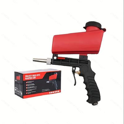 TEMU Gravity-fed Sandblasting , Pneumatic Sandblasting , Adjustable Sandblasting , 70 To 150 Psi, Compact Sandblasting , Sandblasting For Rust Removal, Portable, Box Packaging. Image