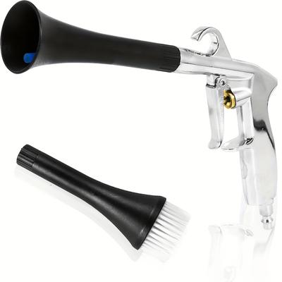 TEMU Dry Blow Cleaning Tool 1/4inch High Pressure Car Interior Spraying Cleaner Tool With 2 Nozzles Aluminium Alloy Car Cleaning Tool Image