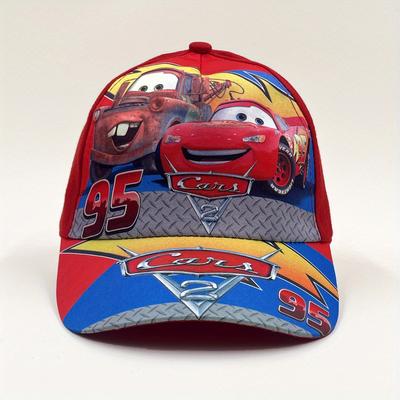TEMU Cars Lightning Baseball Cap - Fun Cartoon Design With Sulley & , Red Car, And Pumpkins, Daily , Sun Protection, And Gifts, Cartoon Hat Image