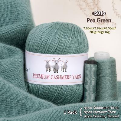 TEMU 4 Sets Yarns For Hand-crocheted Knitting Cardigans, Sweaters, Scarves, Hats, Shawls, Vests And Diy Handmade , 4 Cashmere Yarn And Yarn And 4 Sewing Thread, 7.05oz+2.82oz+0.56oz Image