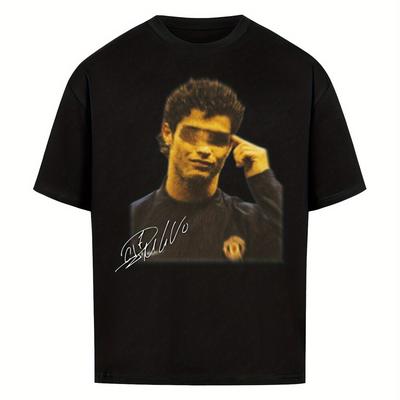 TEMU The Soul Picnic Comfortable Cotton Men's Round Neck Short Sleeves T-shirt 180g Image
