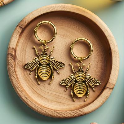 TEMU 2pcs Bee Boot Charms, Alloy Gothic Shoe Accessories, Diy Decoration For Shoes, Bags, Keychains - Animal Texture, Wing, Insect Details, No Battery Needed, Shoe Embellishments Image