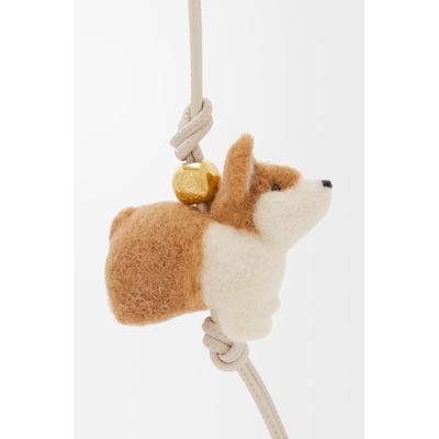 Luxury Corgi Charm In Felt And Calfskin - White - Loewe Bag Accessories