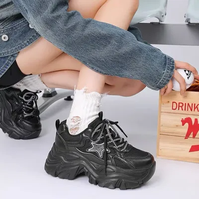 Women Casual Shoes 2024 New Design Women's Vulcanized Shoes Retro Sports Shoes Fashion Chunky