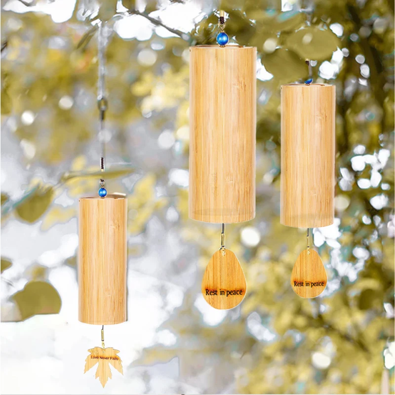 Pure Handmade Antique Bamboo Wind Chimes Outdoor Atmosphere Ancient Style Hand Cranked Bamboo Garden Decoration SoundHealingGift
