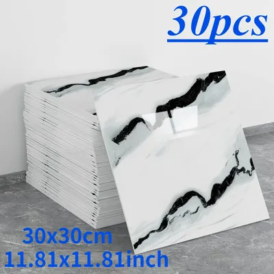 Peel and Stick Floor Tile Stickers Waterproof Vinyl Flooring Marble Vinyl Tiles for Kitchen Bedroom Laminate Flooring Bathroom