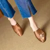 2023 NEUE Außerhalb Sommer Frauen Maultiere Sandalen Split Leder Frauen Schuhe Karree Blockabsatz