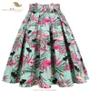 SISHION Flamingo Gedruckt Baumwolle Grün Vintage Rock SS0012 Koreanische Bogen Retro Punk Rockabilly