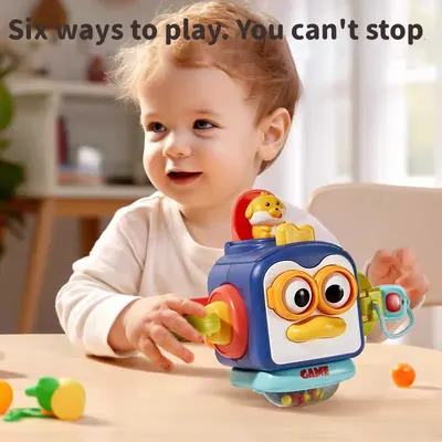 Montessori Infant Puzzle Frühe Bildung Spielzeug Baby Aktivität Cube Beschäftigt Ball Baby Training Image