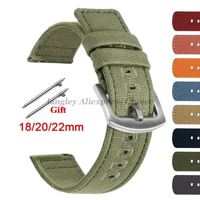 Canvas-Schnellverschluss-Uhrenarmband, 18 mm, 20 mm, 22 mm, Ersatzarmband für Herren und Damen, Image