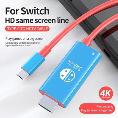1080P Typ C auf HDMI-Kabel für Nintendo Switch mit 4K 30Hz PD 100W Aufladung, kompatibel mit Image