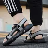 Herren-Sandalen, weich, bequem, rutschfest, Herrenschuhe, hochwertige gewebte Strandsandalen,