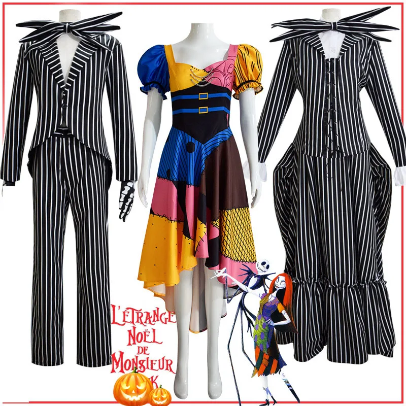 Neue Rollenspiel Jack Cosplay Skelli ngton Kinder kleidung Fantasia Jacke Hosen Set Halloween Karneval Party Make-up Set Image