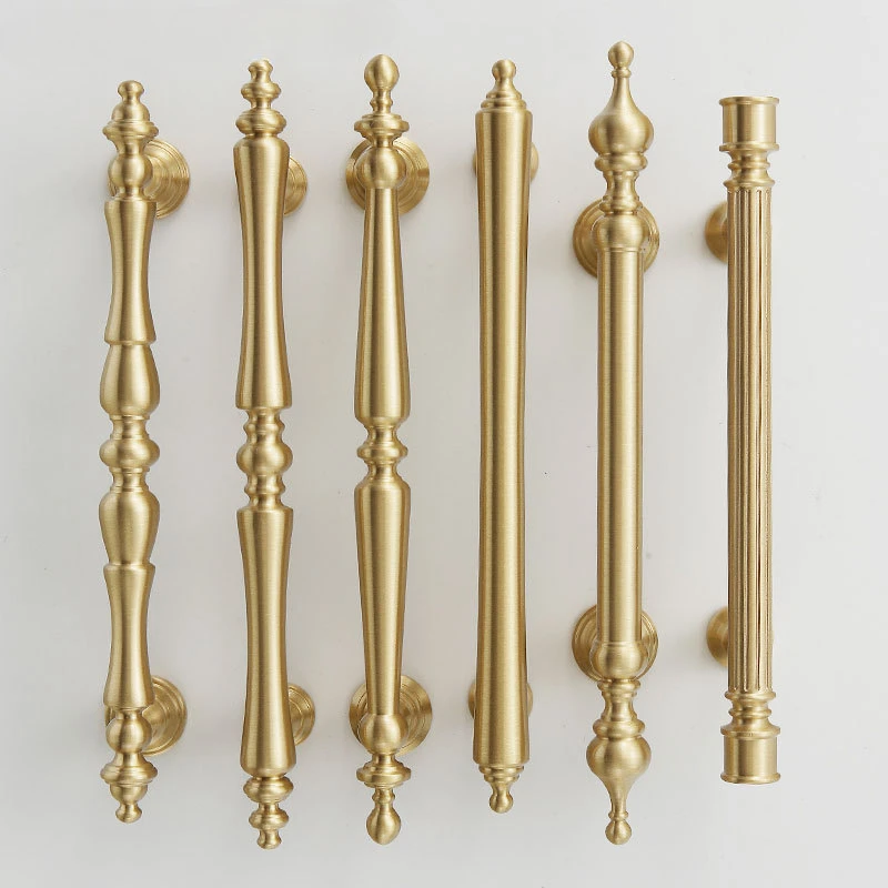 Nordische Massivmessinggriffe für Möbel, goldene Luxus-Knöpfe und Griffe für Schubladen, Kleiderschrank, Kommode, Schuhschrank