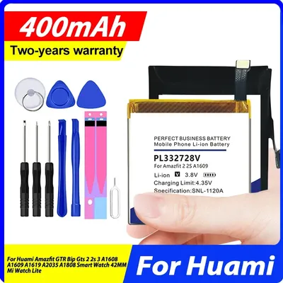 HT 481822 H PL 412120 H Batterie Für Huami Amazfit GTR Bip Gts 2 2s 3 A1608 A1609 A1619 A2035 A1808 Image