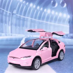 1:32 Tesla Modell x hohe Simulation Druckguss Metall legierung Modell Auto Sound Licht zurückziehen Sammlung Kinder Spielzeug Geschenke a311