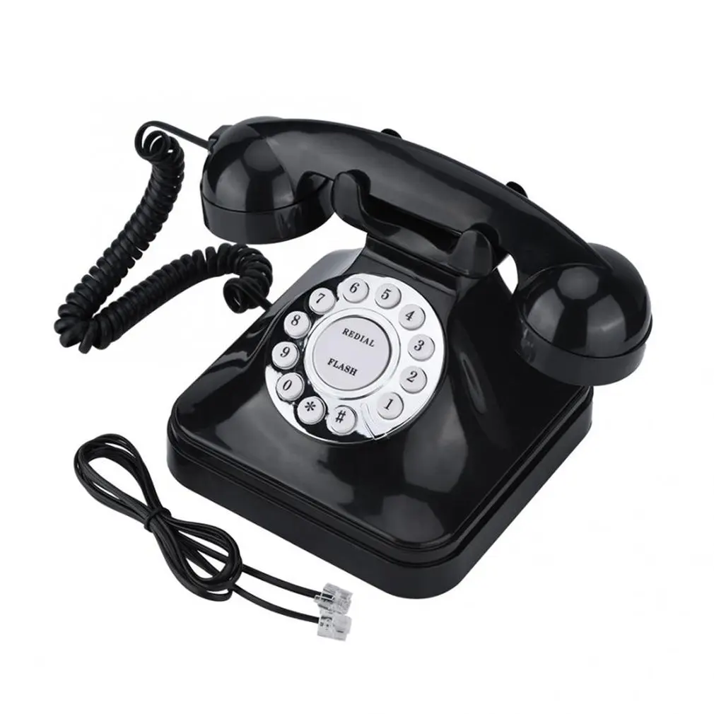 Vintage Europäisches Festnetztelefon für Zuhause/Büro/Hotel, Schwarz HD Anruf Große Taste Antikes Festnetztelefon Dropshipping Image