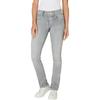 Slim-fit-Jeans PEPE JEANS "SLIM JEANS LW", Damen, Gr. 28, Länge 32, dirty grau used, Denim/Jeans, Obermaterial: 92% Baumwolle, 6% Polyester, 2% Elasthan, casual, slim fit, Jeans, mit doppeltem Knopfverschluss