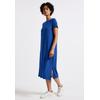 Midikleid STREET ONE, Damen, Gr. 40, EURO-Größen, blau (dodger blau), Stoff, 75% Viskose, 20% Polyester, 5% Elasthan, unifarben, casual, normal wadenlang, Rundhals, Kurzarm Umschlagbund, Kleider, mit Rundhalsausschnitt