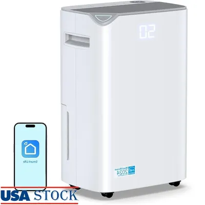 Energy Star Dehumidifier 50 Pints with Intelligent Humidity Control 4 Modes Portable Wi-Fi Enabled