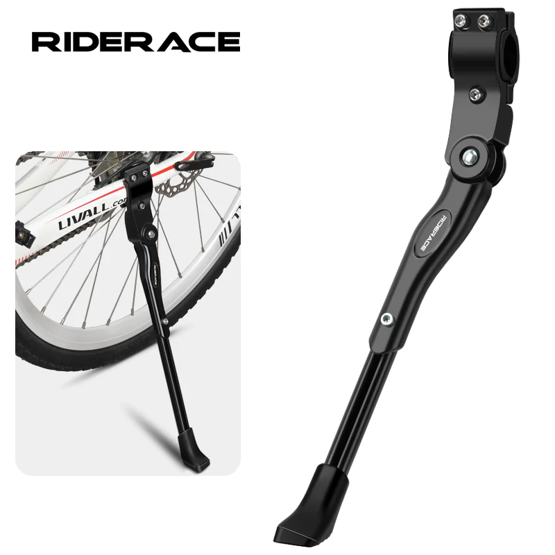 Cavalletto per bicicletta Cavalletto laterale posteriore in lega di alluminio Supporto per portapacchi per bici regolabile Accessori per ciclismo solidi e affidabili