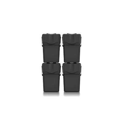Set mit 4 KEDEN SORTIBOX Mülleimern für Recycling, schwarz, 100 l Image
