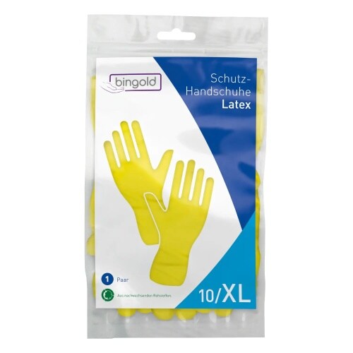 BINGOLD Latex Schutzhandschuhe Gelb 1 Paar : XL Image