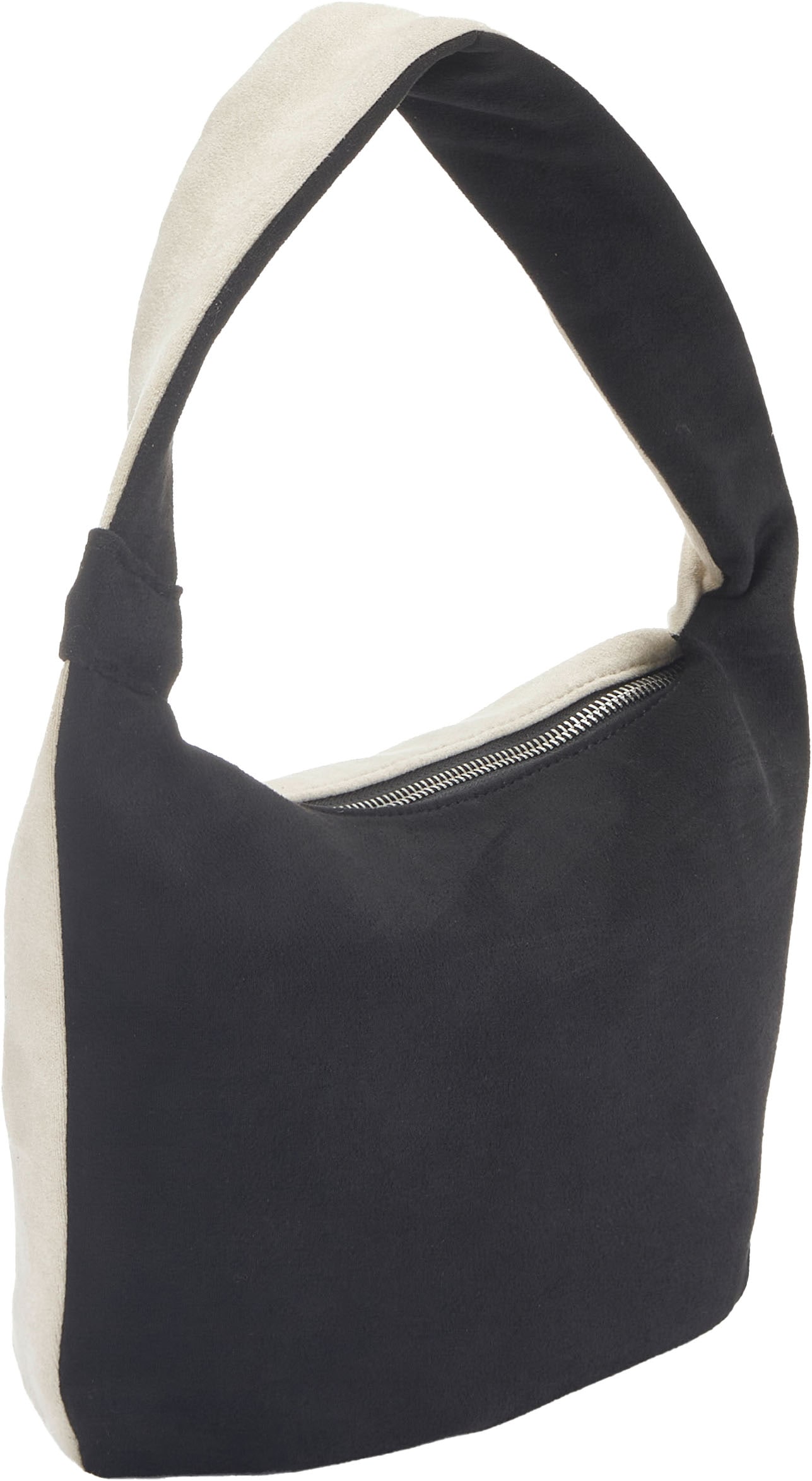 Handtasche VIVANCE "Minibag", Damen, Gr. B/H/T: 30cm x 16cm x 4cm, schwarz (schwarz, creme), Textil, mehrfarbig, Taschen, Damentasche, Henkeltasche zweifarbig VEGAN Image