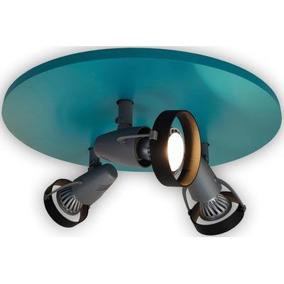 NIERMANN Deckenstrahler "Strahler", blau (petrol), Ø 35cm H: 15cm, Lampen, 3 verstellbare Spots Image