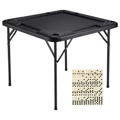 Mahjong Table Portable Domino Game Table with 1 Set of Dominoes for Mahjong Poke Puzzles