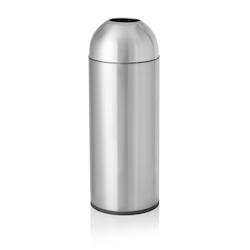 Abfalleimer, Ø 30 cm, Höhe 81 cm, silver, Chromnickelstahl/Kunststoff Image