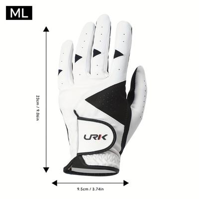 TEMU 1pc Urk Men's Microfiber Golf Glove, Breathable Mesh Anti-slip, , Hook-and-loop Closure, Hand Washable - Ideal For Thanksgiving, Christmas, Halloween, New Year